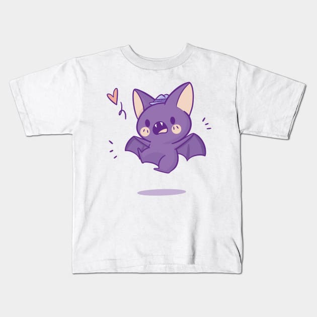 Cute Bat With a Hat Kids T-Shirt by TaylorRoss1